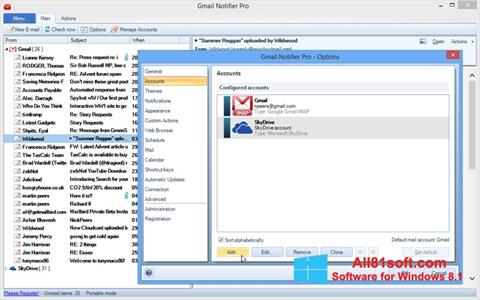 Ekrano kopija Gmail Notifier Windows 8.1
