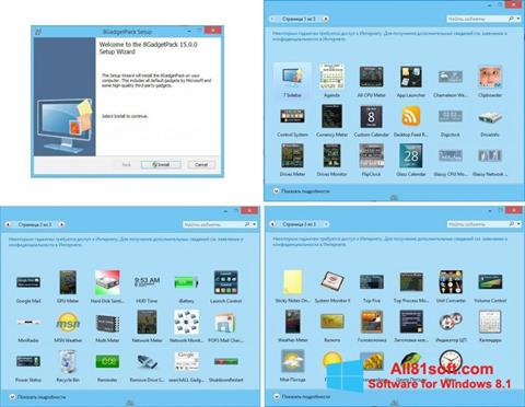 Ekrano kopija 8GadgetPack Windows 8.1