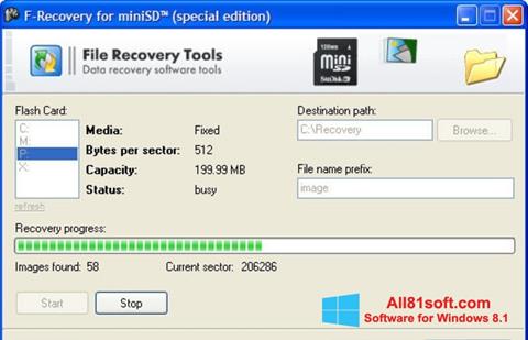 Ekrano kopija F-Recovery SD Windows 8.1