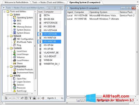 Ekrano kopija Remote Administration Tool Windows 8.1