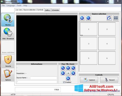 Ekrano kopija webcamXP Windows 8.1