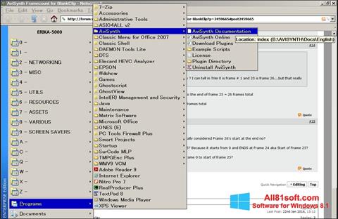 Ekrano kopija AviSynth Windows 8.1