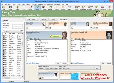 Ekrano kopija Family Tree Builder Windows 8.1