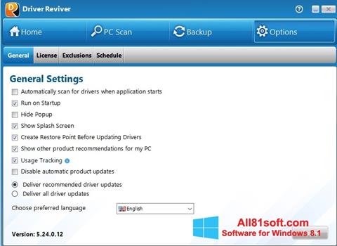 Ekrano kopija Driver Reviver Windows 8.1