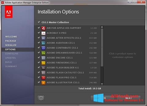 Ekrano kopija Adobe Application Manager Windows 8.1