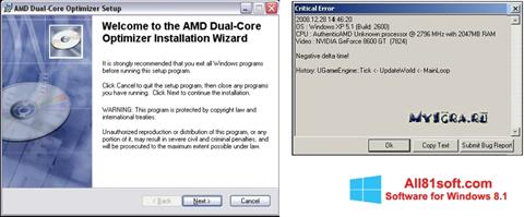 Ekrano kopija AMD Dual Core Optimizer Windows 8.1