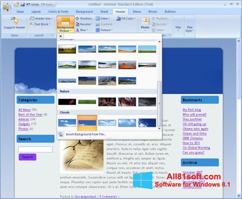 Ekrano kopija Artisteer Windows 8.1