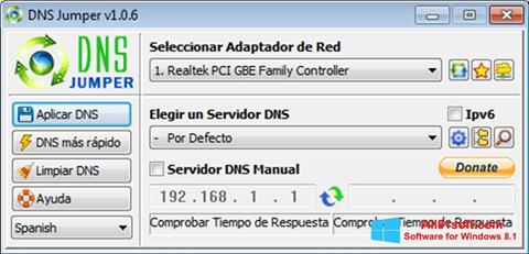 Ekrano kopija DNS Jumper Windows 8.1