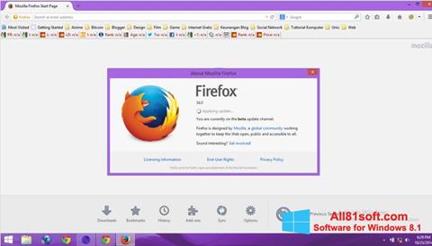 Ekrano kopija Mozilla Firefox Offline Installer Windows 8.1