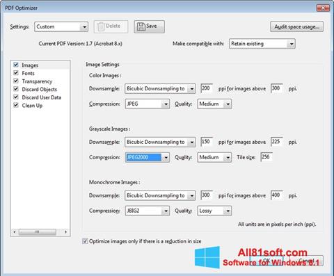 Ekrano kopija Adobe Acrobat Pro DC Windows 8.1