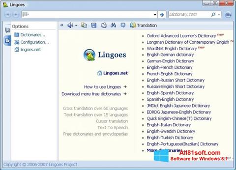 Ekrano kopija Lingoes Windows 8.1