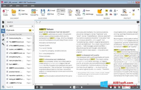 Ekrano kopija ABBYY PDF Transformer Windows 8.1