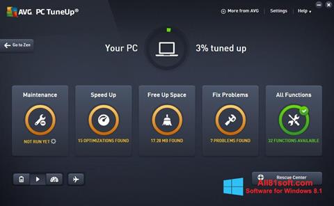 Ekrano kopija AVG PC Tuneup Windows 8.1