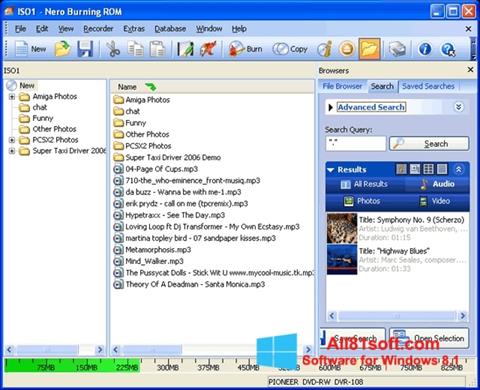 Ekrano kopija Nero Burning ROM Windows 8.1