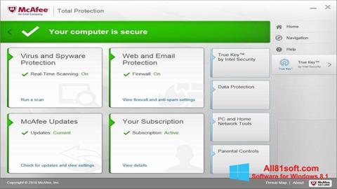 Ekrano kopija McAfee Total Protection Windows 8.1