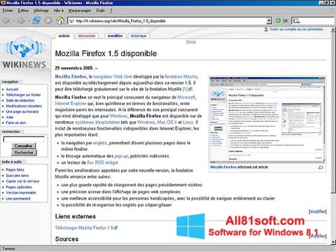 Ekrano kopija Mozilla Firefox Windows 8.1