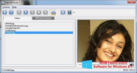Ekrano kopija Fake Webcam Windows 8.1