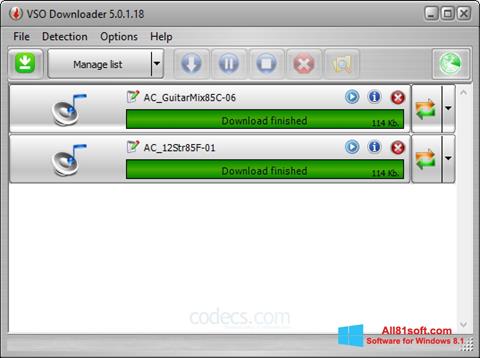 Ekrano kopija VSO Downloader Windows 8.1