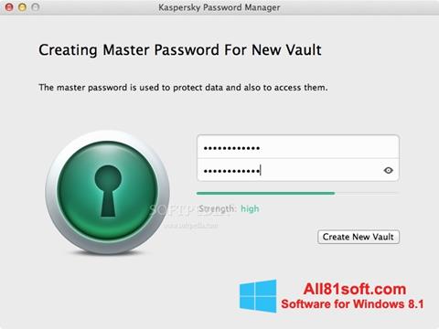 Ekrano kopija Kaspersky Password Manager Windows 8.1