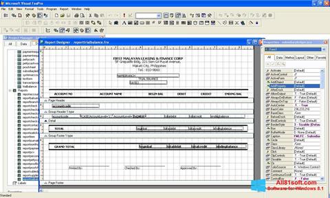 Ekrano kopija Microsoft Visual FoxPro Windows 8.1