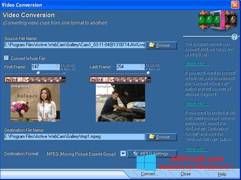 Ekrano kopija Active WebCam Windows 8.1