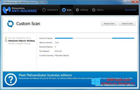 Ekrano kopija Malwarebytes Anti-Malware Windows 8.1