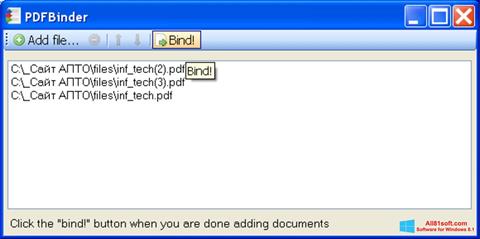 Ekrano kopija PDFBinder Windows 8.1