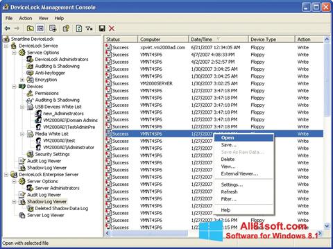 Ekrano kopija DeviceLock Windows 8.1
