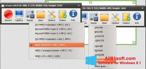 Ekrano kopija oCam Screen Recorder Windows 8.1