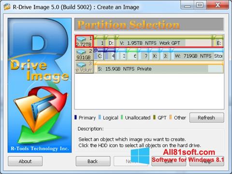 Ekrano kopija R-Drive Image Windows 8.1