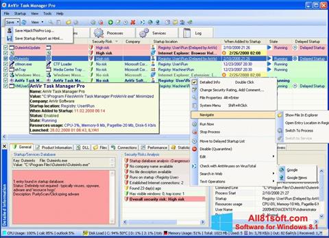 Ekrano kopija AnVir Task Manager Windows 8.1
