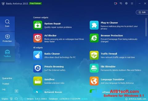 Ekrano kopija Baidu Antivirus Windows 8.1