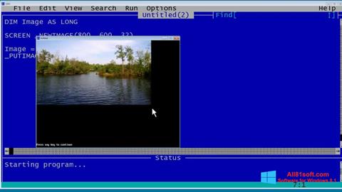 Ekrano kopija QBasic Windows 8.1
