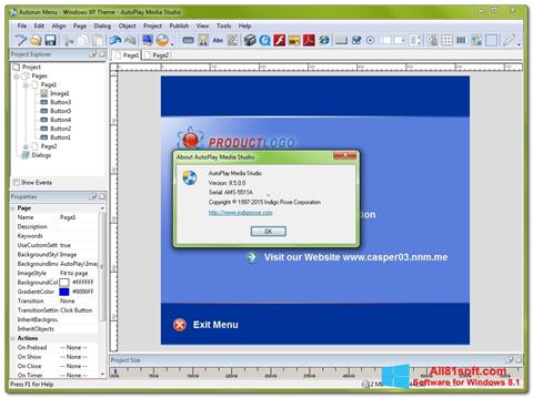 Ekrano kopija AutoPlay Media Studio Windows 8.1
