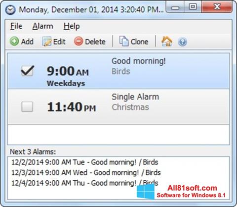 Ekrano kopija Free Alarm Clock Windows 8.1