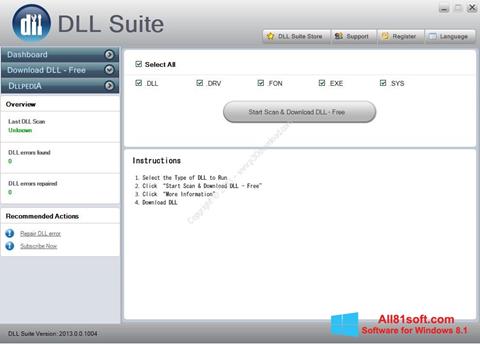 Ekrano kopija DLL Suite Windows 8.1