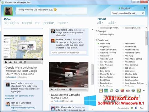 Ekrano kopija Windows Live Messenger Windows 8.1