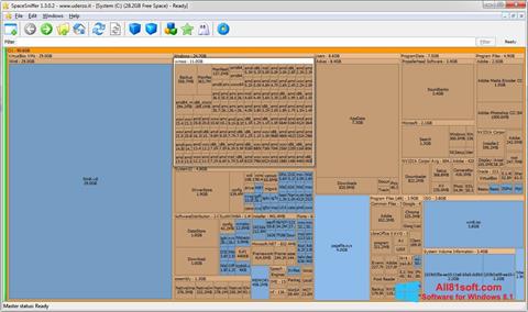 Ekrano kopija SpaceSniffer Windows 8.1