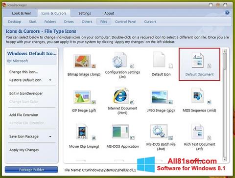Ekrano kopija IconPackager Windows 8.1
