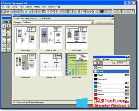 Ekrano kopija Adobe PageMaker Windows 8.1