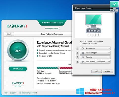 Ekrano kopija Kaspersky Internet Security Windows 8.1