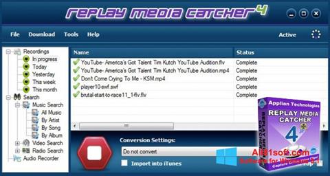 Ekrano kopija Replay Media Catcher Windows 8.1