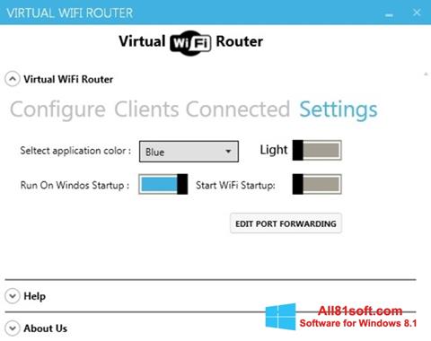 Ekrano kopija Virtual WiFi Router Windows 8.1