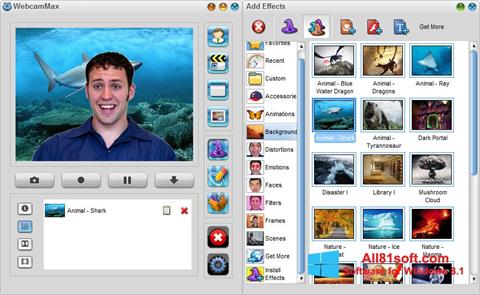 Ekrano kopija WebcamMax Windows 8.1