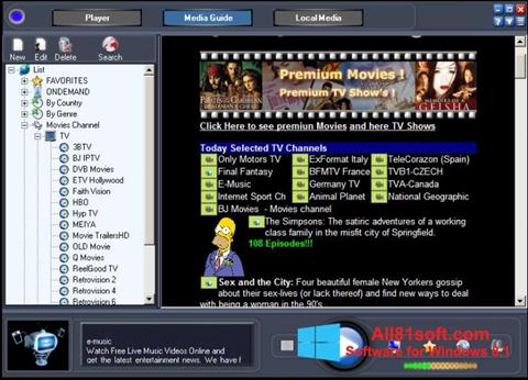 Ekrano kopija Online TV Live Windows 8.1