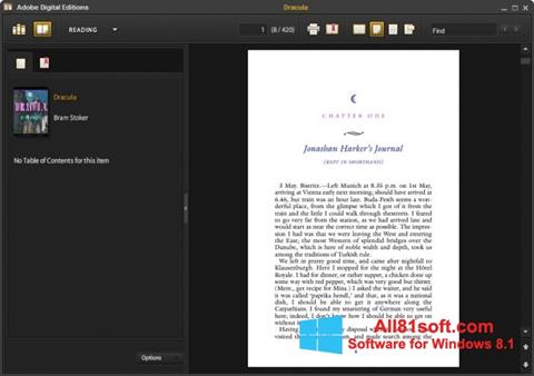 Ekrano kopija Adobe Digital Editions Windows 8.1