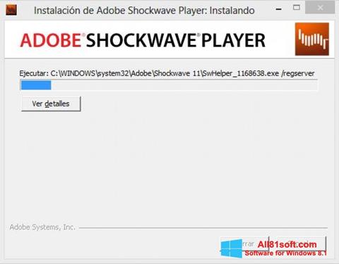 Ekrano kopija Adobe Shockwave Player Windows 8.1