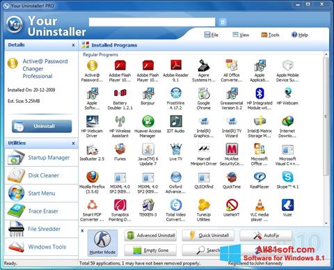 Ekrano kopija Your Uninstaller Windows 8.1