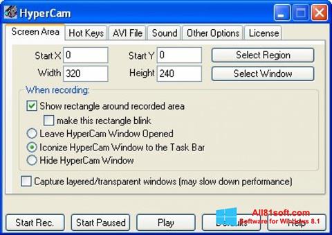 Ekrano kopija HyperCam Windows 8.1