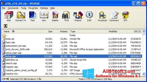 Ekrano kopija WinRAR Windows 8.1